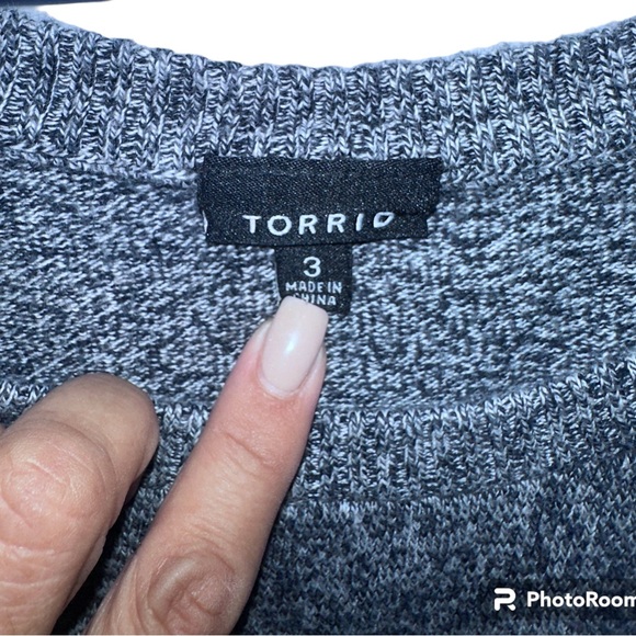 Torrid Marled Knit Patch Sweater Pullover In Black Gray Size 3X - Picture 5 of 8